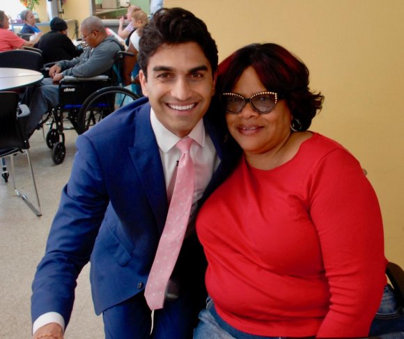 Friday, June 8th, Suraj Patel Builds Friendships on Roosevelt Island Lorraine Williams insisted on a personal photo op.